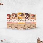 Korleone Exquisite World Coffee Combo Pack Of 5 - Classico, Hazelnut, Decaf, Chocolate, Vanilla Flavour Instant Roasted Coffee Powder -10 Aluminium Capsules Each