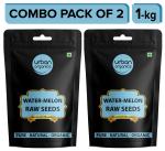 Urban Organics Twin Pack of Watermelon Seeds | Raw Watermelon Seeds for eating |Tarbooj ke beej/ Magaj Seeds | High in Protein| Raw & Unroasted Melon Seeds Kernel - 1kg X 2
