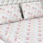 Haus & Kinder Bedsheet for Double Bed, Elastic Fitted King Size | 200 TC Cotton Fitted Elastic Bed Sheet for King Size Bed (72 X 78 Inches + 13 Inches Deep Pocket) | Floral Pink