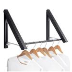 CLICKCART Retractable Clothes Drying Rack - Collapsible Wall Mounted Drying Rack Folding Clothes Hanger Rack Laundry Room Organization and Storage