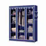 Octavic Collapsible Wardrobe C2 10 Shelf Almirah Portable Foldable for Clothes , Books , Shoes , Toys , and Other Items Storage (126 x 42.5 x 166 cm) (Do -it- Yourself) (Blue)