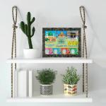 Indianara Mecca Madina Framed Wall Painting With Table Top 2231Ttmgy (8 Ix 6 Inch) -With Frame & Glass