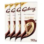 Galaxy Silky Smooth Milk Chocolate Bar | Rich & Creamy Bar | Loaded With Milk & Finest Quality Cocoa | 110g | Pack of 4