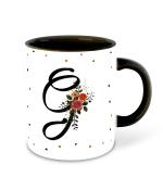 Whats Your Kick Alphabet G Printed Black Ceramic Coffee Mug Tea Mug 325 ML