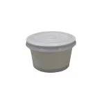 Konfiz Paper Round Disposable Containers For Food Storage Microwave Safe Bowl With Lid, 150 Ml (Pack Of 20)