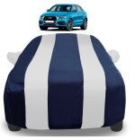 Mockhe Car Cover Compatible with Q3 with Mirror Pockets, Triple Stitched, Water Resistant Car Body Cover, Navy, Silver