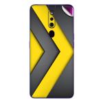 GADGETSWRAP Printed Vinyl Skin Sticker for Oppo F11 Pro - Grey Yellow Striped
