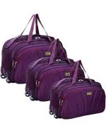 Zerus Purple Nylon Strolley Duffel Bag 60L