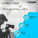 Digitek (590 VD PRO) Tripod for DSLR & Video Cameras, Operating Height : 5.90 Feet, Maximum Load Upto: 3 Kg, Lightweight & Sturdy Tripod with 2 Way Adjustable Head