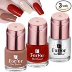 ForFor Nude, Deep Red, Transparent Glossy And Matte Nail Polish 7.5 Ml (Pack Of 3)