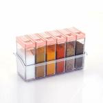 Bhadiyadra Empire Bhadiyadra Empire Seasoning Box Pepper Salt Spice Rack Jar Box See Through 6 PcsPepper Salt Spice Rack Jar Box See Through 6 Pcs