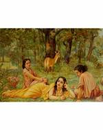 DECOR ADVENTURES Shakuntala Writing a Letter to Dushyant by Raja Ravi Varma Wall Painting 14 x 18 inch