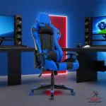 Rose Designer Chairs Up Gamer with Multi-Functional Ergonomic Gaming Chair, Adjustable Back Rest (Blue & Black)
