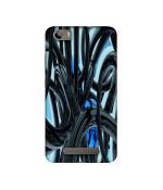 Casotec Black and Blue Rings Design Printed Silicon Soft TPU Back Case Cover for Micromax Canvas Juice 4G Q461