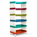 ADA Premium 6-Tier Multipurpose Storage Shelf, Storage Rack with Wheels, Storage Organizer Cart for Kitchen, Pantry Closet, Bedroom, Bathroom, Laundry - Multi (50 x 30 x 117cm)