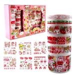 Samvardhan Washi Tape Set, Cute Washi Tape Set, Designer Decorative Masking Tapes For Diy Crafts Arts Scrapbooking Bullet Journal Planners (Red) Red T