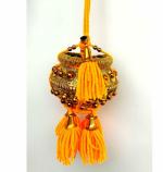 Loyal Craft Handmade Miniature Uri Pot for Car Interior Decor (Maakhan Matki,Vennakudam with Flute) Car Rear View Hanging Ornament