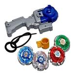 HARIDUN 4 in 1 Beyblades Metal Fighter Fighters Fury with Metal Fight Ring and Handle Launcher Toy
