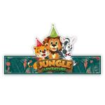 Festiko 18 Pcs Jungle Theme Headbands, Jungle Theme Birthday Supplies, Return Gifts For Kids, Gift Accessories, Theme Party Items, Jungle Theme Stationery Supplies