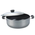 Prestige Omega Select Plus 5 Layer Non-stick Sauce Pan with Lid 25 cm, 4.5 L (Charcoal Grey)