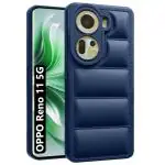 Fashionury Back Cover for Oppo Reno 11 5G | Compatible for Oppo Reno 11 5G Back Cover | Matte Soft Case | Liquid Silicon Puff Case for Oppo Reno 11 5G with Camera Protection | (Blue)