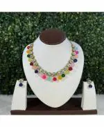 Jn Handicraft Alloy Copper-Plated Multicolor Jewel Set For Women And Girls