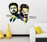 Lanstick Vinyl Multicolor Actors Thala Thalapathy Image Self Adhesive Wall Sticker 24 inch