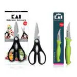 Kai Multi-Purpose Kitchen Scissors and Kai Vegetable Peeling Knife Set.