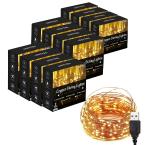 LTETTES Warm White 5 V USB Powered LED Copper Wire String Fairy Lights 10 m and 100 Lights