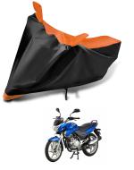 Auto Hub Bike Body Cover for Bajaj Discover 150 , Dustproof UV Protection water resistant Custom Fit Cover-(Black-Orange )