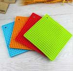 KUBAVA Heat Resistant Silicone Mats for Kitchen Trivets, Square Shape, Multi Color, Pack of 4