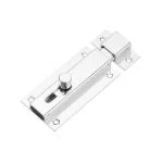 Rawk Aluminium Door Security Baby Latch,Latch Lock,Tower Bolt,Chitakni Tower Bolt for Home Bathroom Kitchen Office with Fitting Screws (4-Inch Silver Pack of 1)