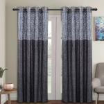 Vinay Handloom Premium Curtain with Rings| Glace Cotton Curtains for Door,Room Curtains 9 feet |Pack of 2|Grey