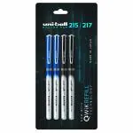 Uni-ball 217 Blue & Black Ink Micro Roller Ball Pen 0.7 mm (Pack of 4)