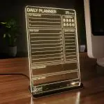 3 Lines Glowrite Illuminate Your Ideas! Acrylic LED Writing Board with USB Stand/Base | Ideal for Home & Office | Unique Gift | Made In India | With Markers | Daily Top Priorities | Regular