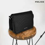 Police Pyramid Messenger bag- Black