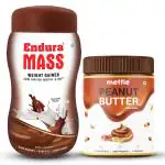 Endura Mass Weight Gainer Chocolate Flavour with Mettle Chocolate Peanut Butter