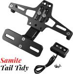 Samite Black Aluminium ADJUSTABLE LICENSE PLATE FRAME BIKE NUMBER PLATE Bike Number Plate Aluminium 19 Cm X 6 Cm