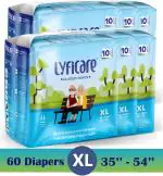 lyficare Classic Pants-Adult Diaper|XL-60Pcs|Pack of 6|Waist Size:88-137Cm|35-54Inch| Adult Diapers - XL (60 Pieces)