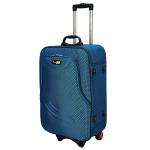 Skyline Green Polyester Men and Women 22 Inch Lightweight Trolley Suitcase Bag with Wheels and Number Lock