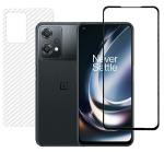 Hobbytronics OnePlus Nord Ce 2 Lite 5G Black Scratch Resistant, Anti Fingerprint with Bubble Proof, Tempered Glass and Back Screen Protector (18 x 10 x 1.5 cm) pack of 2