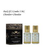 Menjewell Pack Of 2Pc Attar Chandan 3ml Attar Perfume Floral Attar
