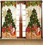 JARS Collections Set of 2 Christmas Theme Long Door Curtains(4x9 ft)