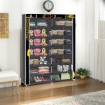Xivil 2 door 14 Shelves Black Printed Collapsible wardrobe