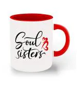 Whats Your KIck Soul Sister Quotes Printed Red Ceramic Coffee Mug 325 ML