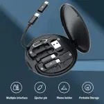 BUFONA Multifunctional 60W Fast Charging Usb Data Cable Pocket Travel Storage Box Quick Charging Data Cable Storage Kit 60W All-in-One Multi-function USB Adapter