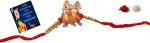 Kavim Kids RAKHI 23239 Plastic (PVC) Rakhi Set (Squirrel pvc Kids rakhi with Greeting card and Roli Chawl Pack)