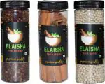 Elaisha Cloves Laung Whole Clove, Cinnamon Sticks Dalchini Sticks, White Pepper Safed Mirch, 425 G (Pack Of 3)