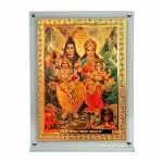 Hawai Shiv Parivar Photo with Acrylic Frame for Table Decor , Car Dashboard Décor, Prayer Room | Magnetic Replaceable Photo Acrylic Frame |SFDI457_ACRYLC_PKT