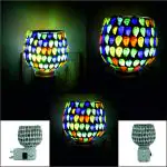 JGREEN Kapur Dani Electrical Camphor Diffuser. Glass Kapoor Dhani & Essential Oil Diffuser with On Off Switch to Toggle Between Burner & Lamp